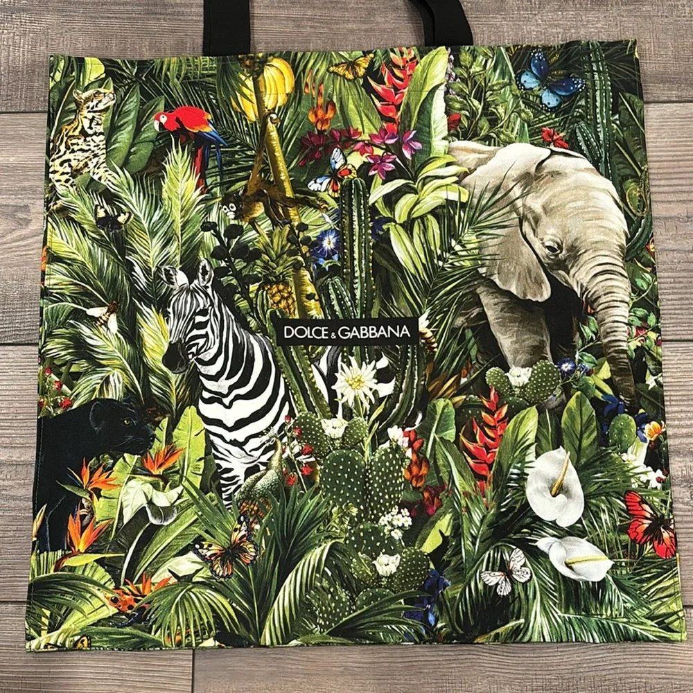 Dolce & Gabbana Multicolor Jungle Print Tote - Picture 3 of 14